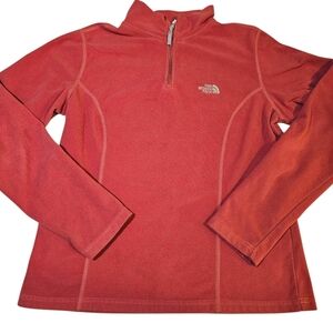 The North Face Quarter-Zip Fleece TKA 100 Women's Jacket Top Coral Orange